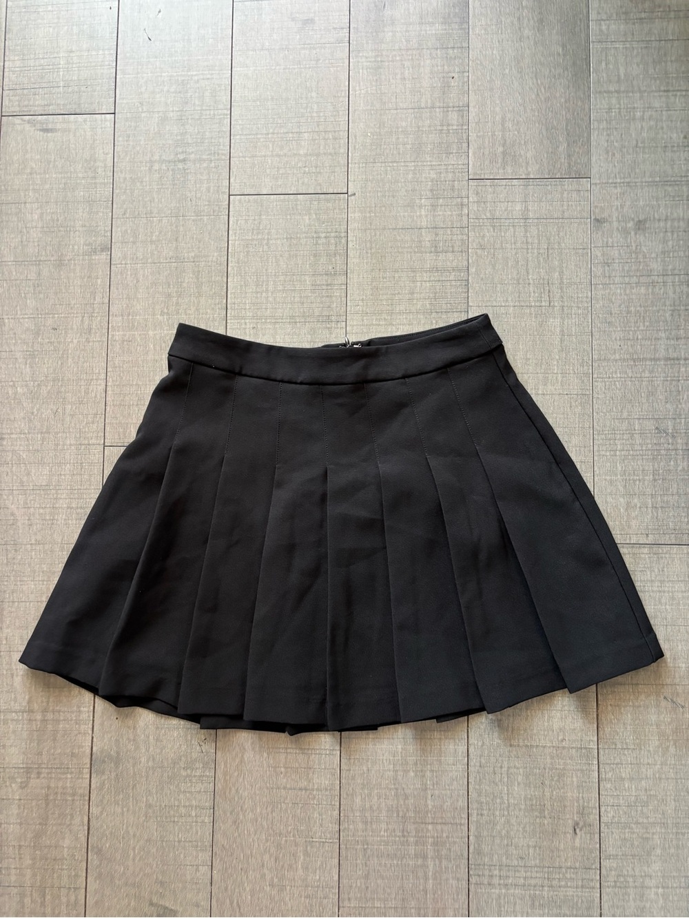 4 for $30- Black Pleated Mini Skirt - Classic A-Line & Back Zipper
